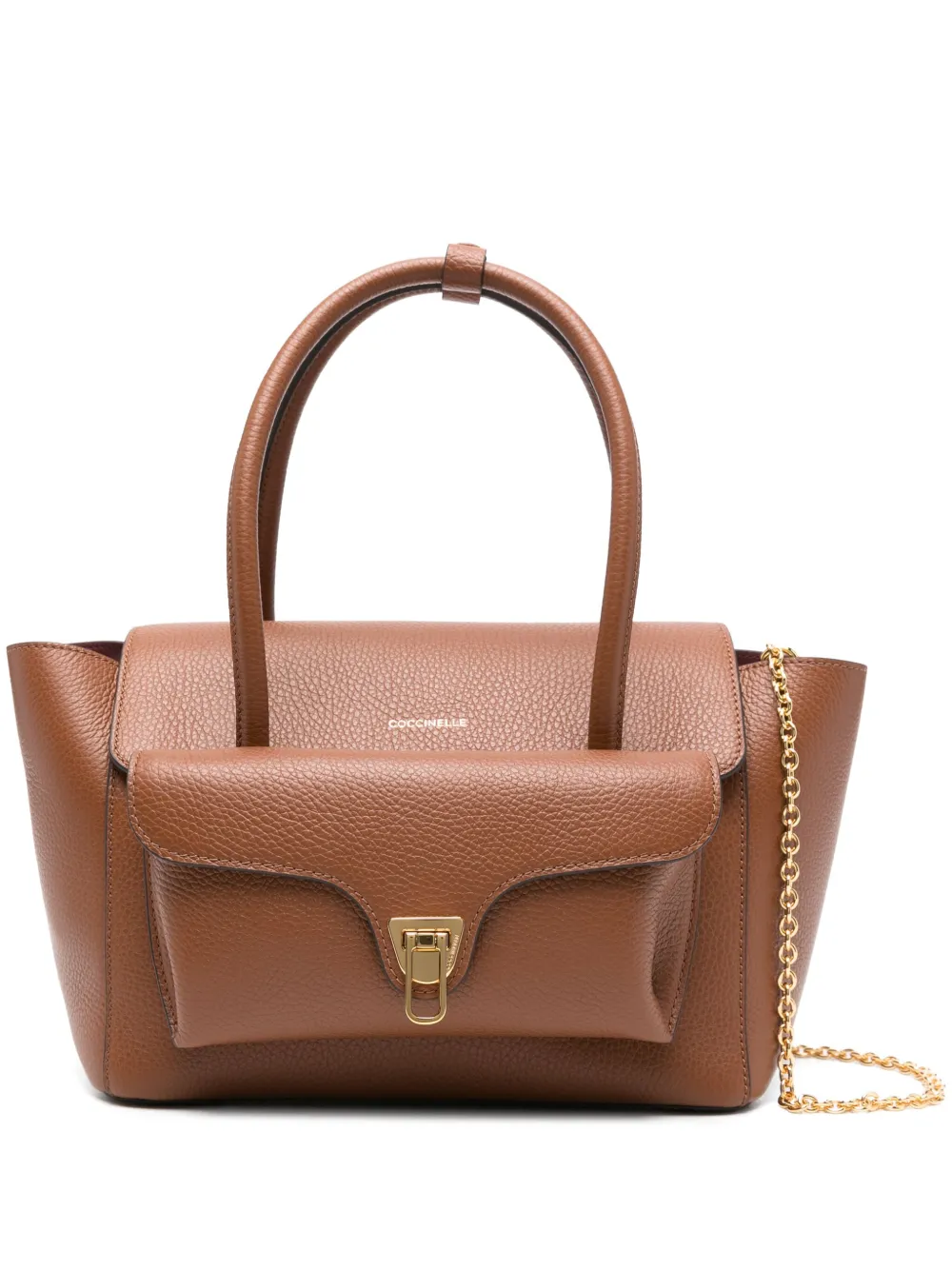 Coccinelle flap-pocket chain shoulder bag - Marrone