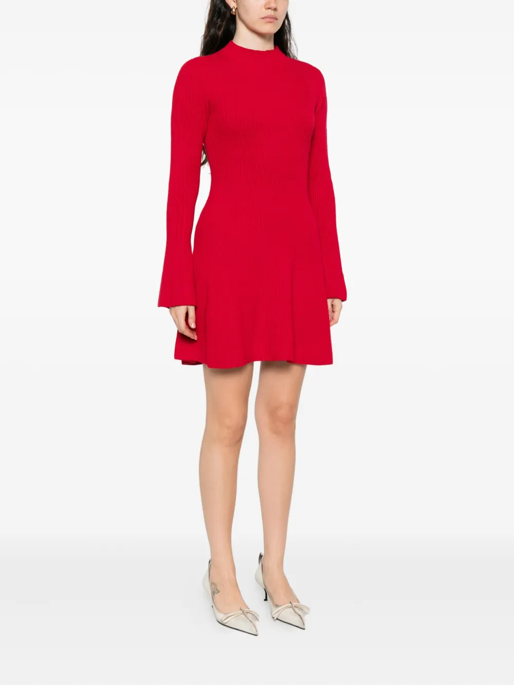 TWINSET Geribbelde mini-jurk Rood