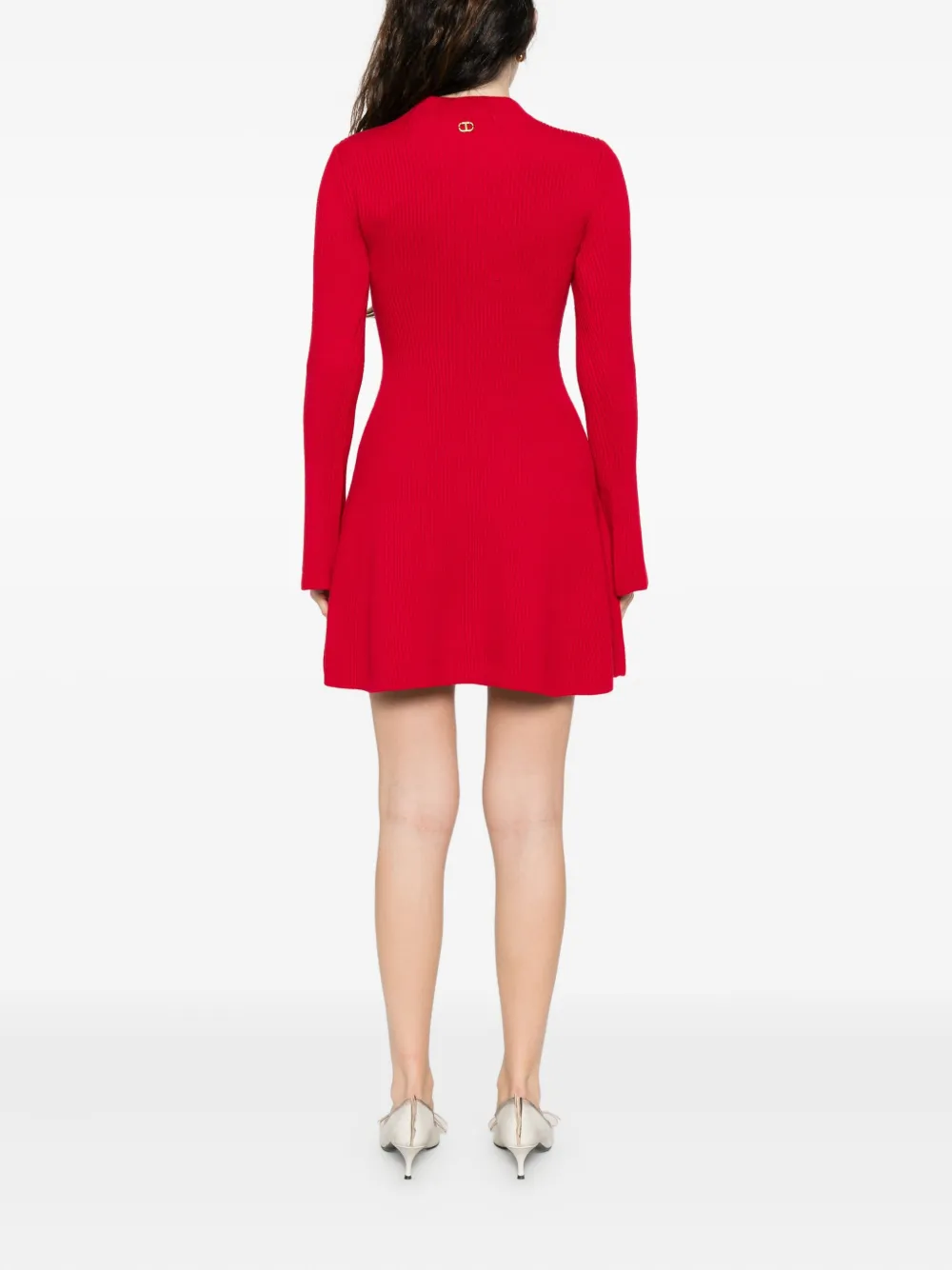 TWINSET Geribbelde mini-jurk Rood