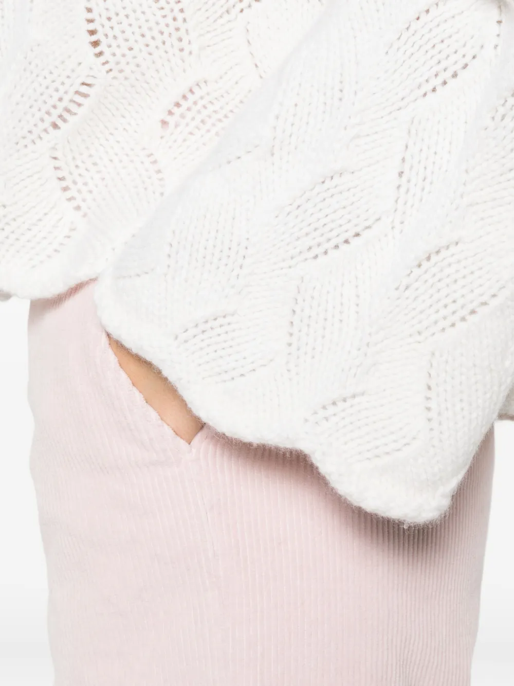 Twinset Cable-knit Turtleneck Sweater In Neutral