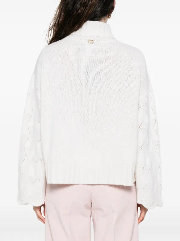 TWINSET ケーブルニット タートルネックセーター | ホワイト | FARFETCH JP