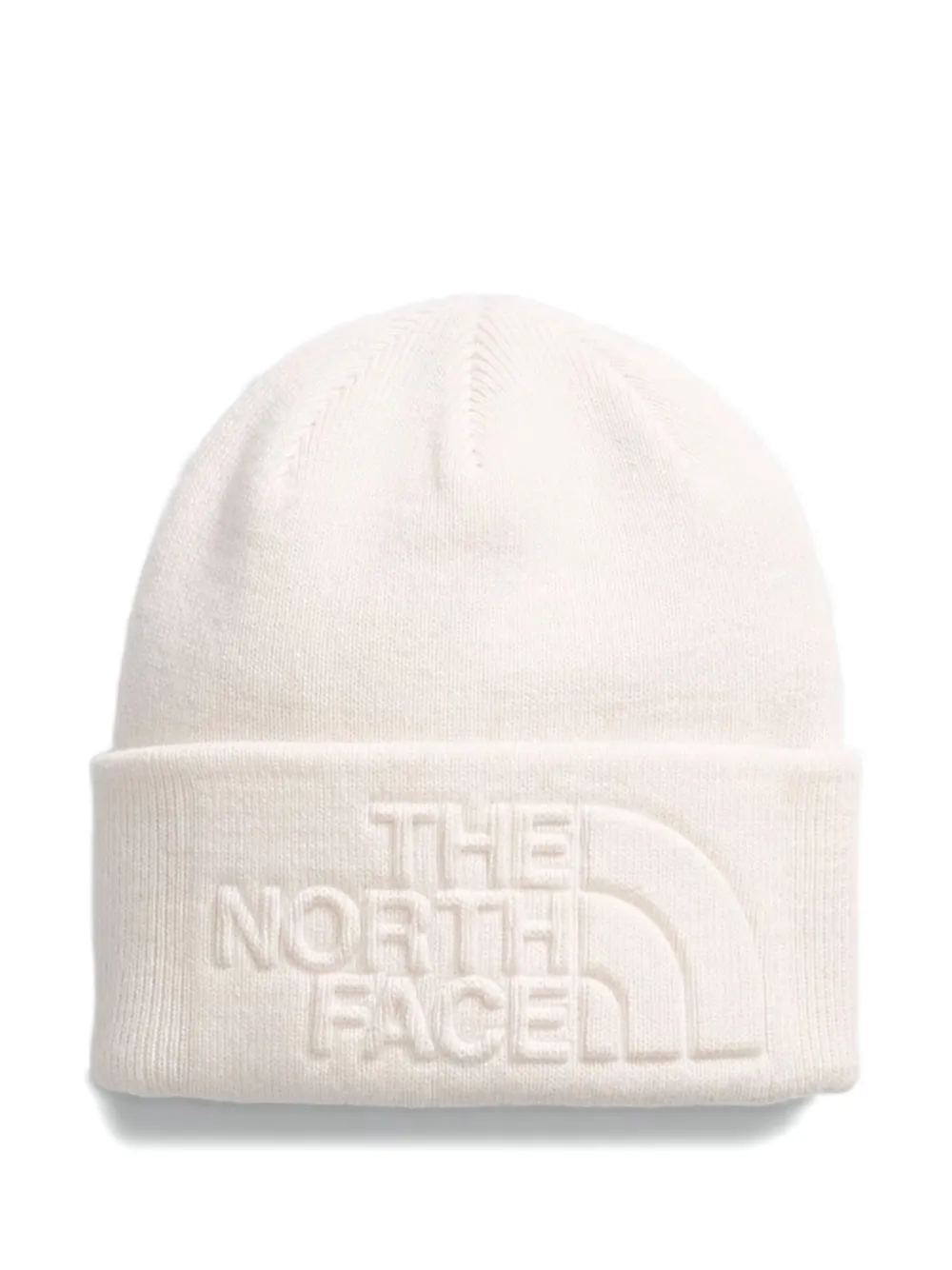 The North Face ロゴエンボス ビーニー - ホワイト The North Face ロゴエンボス ビーニー - ホワイト