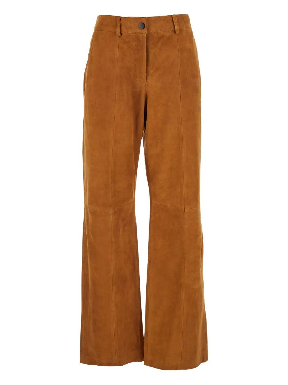 Tela suede straight-leg trousers - Marrone