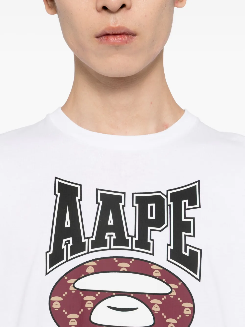 AAPE BY *A BATHING APE T-shirt met logoprint Wit