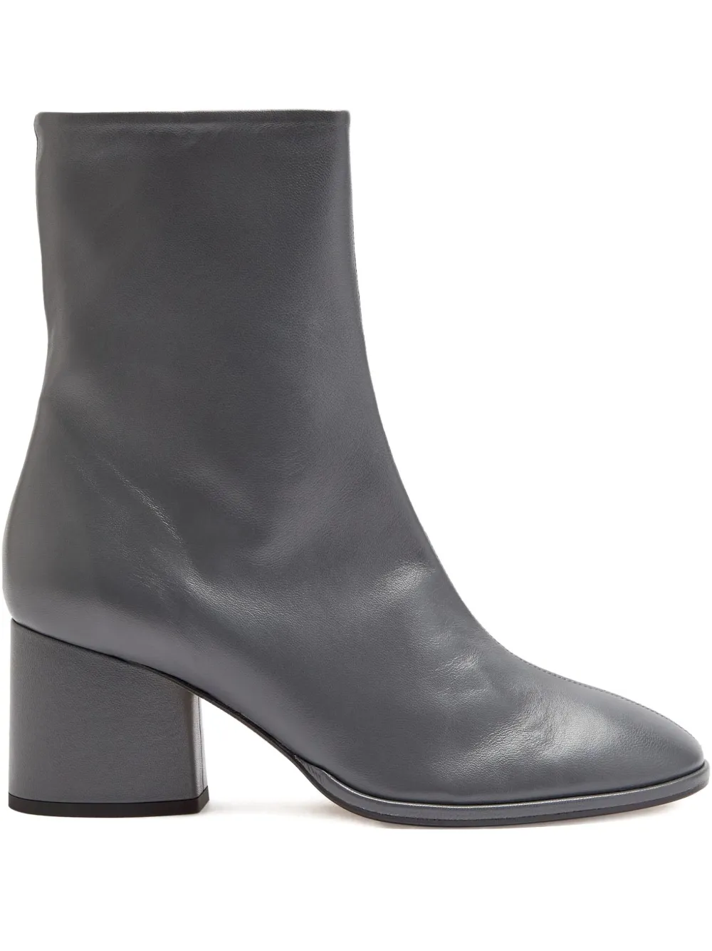 Aeyde 55mm Ayla leather block-heel boots Grey