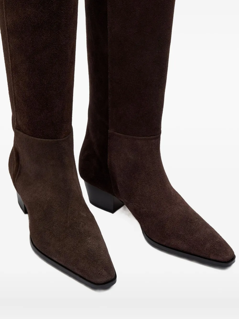 Aeyde 40mm Medea suede pointed-toe boots Brown
