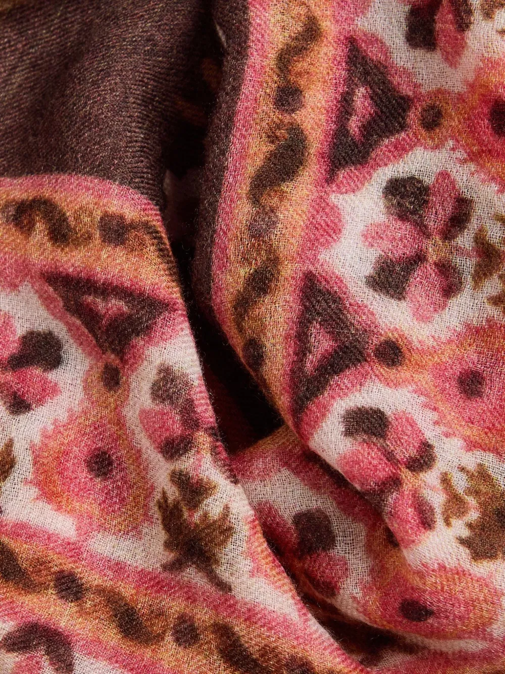AMA PURE Kasjmier mini-sjaal met paisley-print - Roze