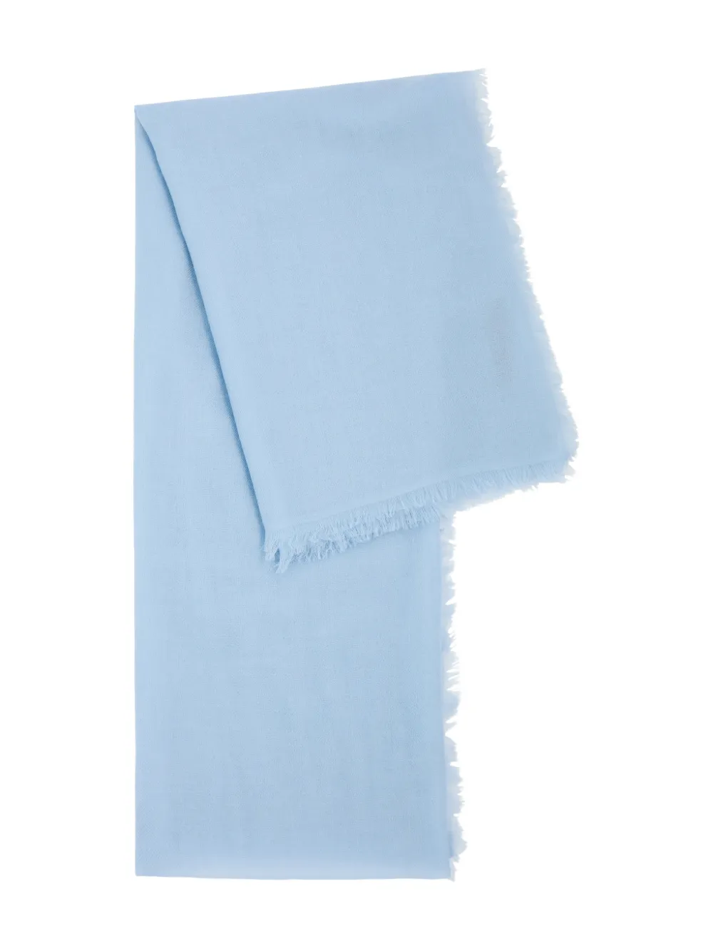 AMA PURE fringed-trim cashmere scarf - Blu
