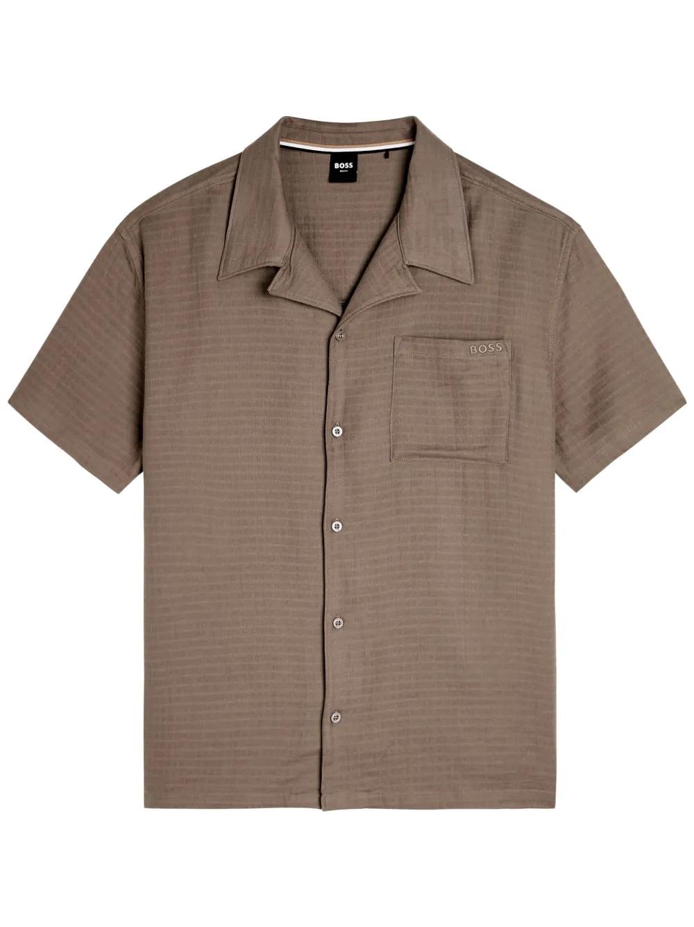 BOSS pocket textured shirt - Bruin