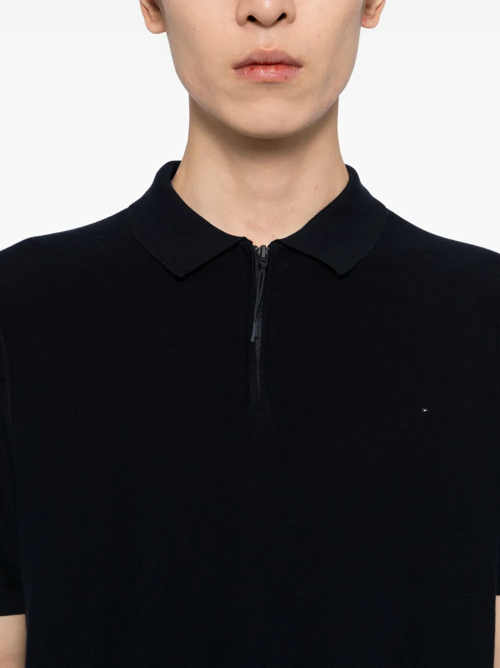 BOSS Poloshirt met rits Blauw