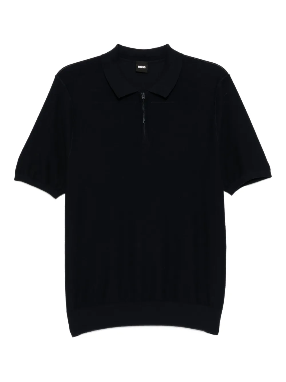 BOSS zip-fastening polo shirt | Blue | Image 1