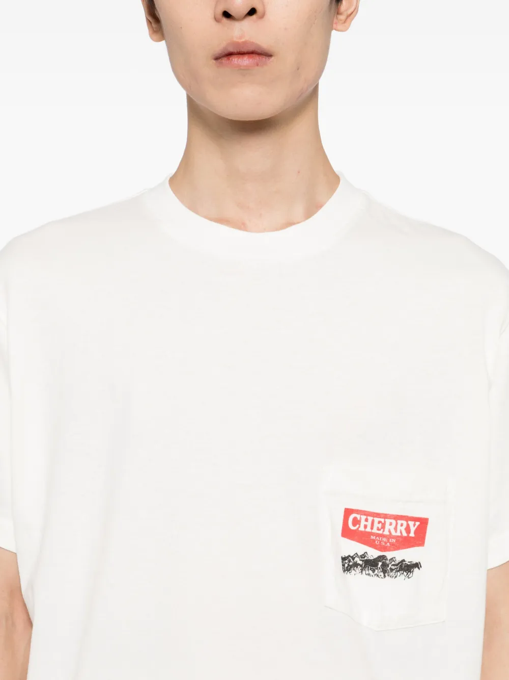 Cherry La Western Chevron T-shirt In White