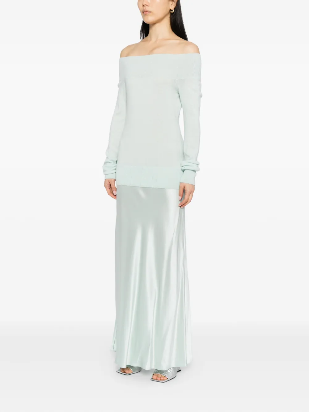 Christopher Esber Off-shoulder jurk Groen