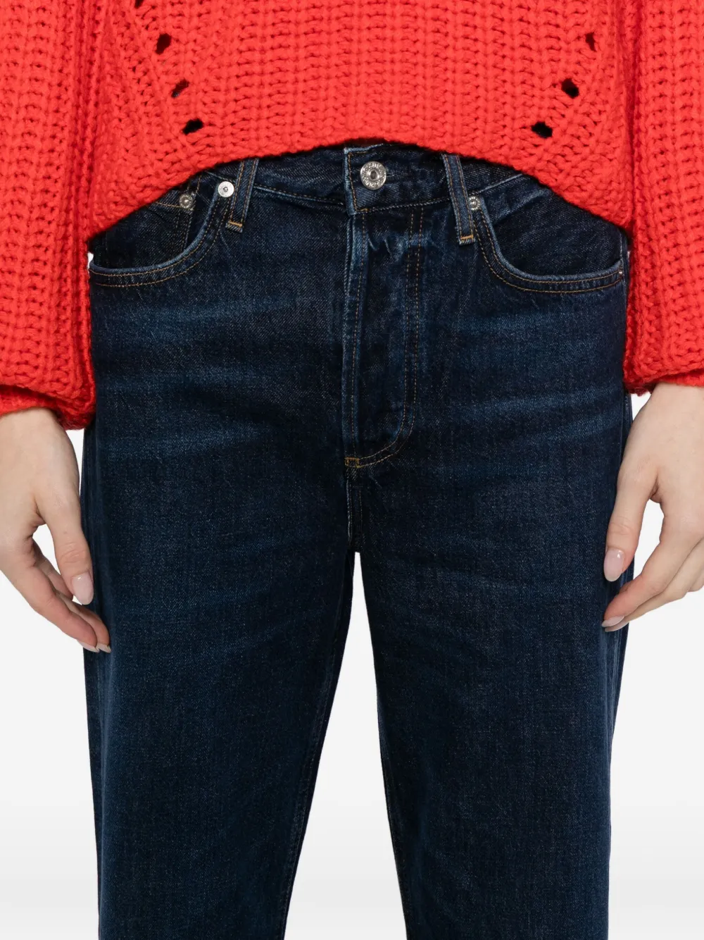 Citizen Of Humanity Button-fastening Wide-leg Jeans In Black
