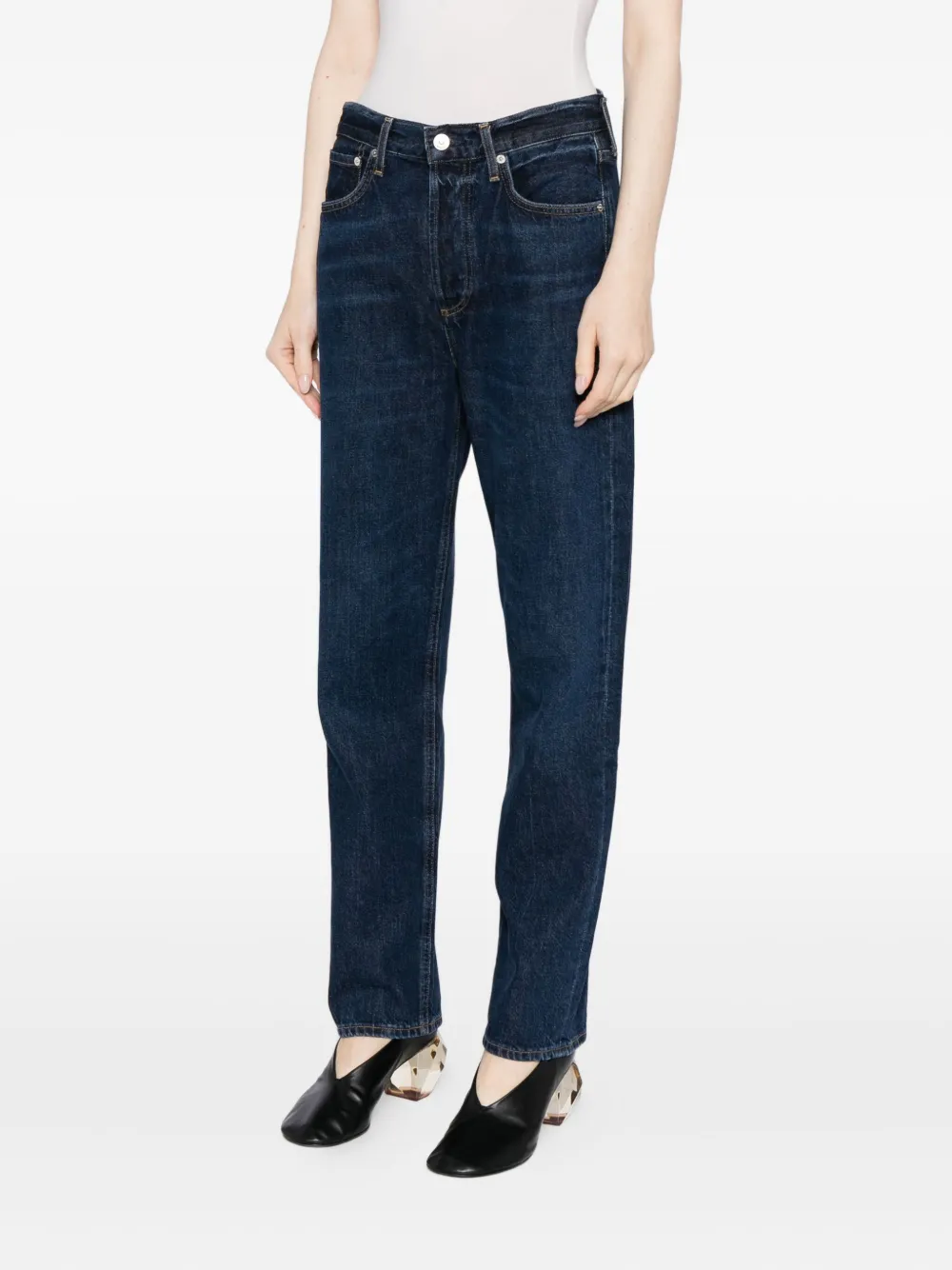 Citizen Of Humanity Button-fastening Wide-leg Jeans In Black