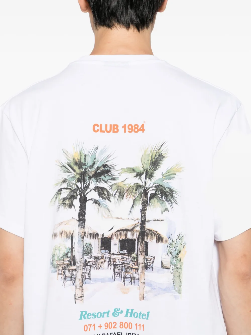 CLUB 1984 Eivissa Palm T-shirt Wit