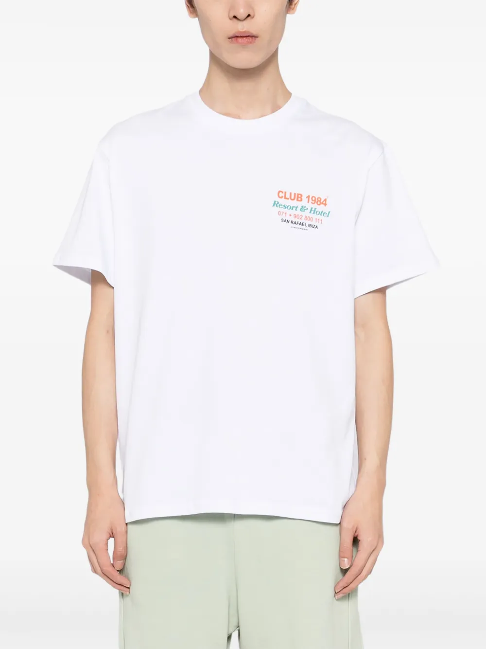 CLUB 1984 Eivissa Palm T-shirt Wit