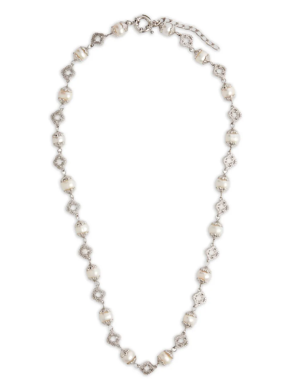 CRAFT filigree crystal-embellished necklace – Silver