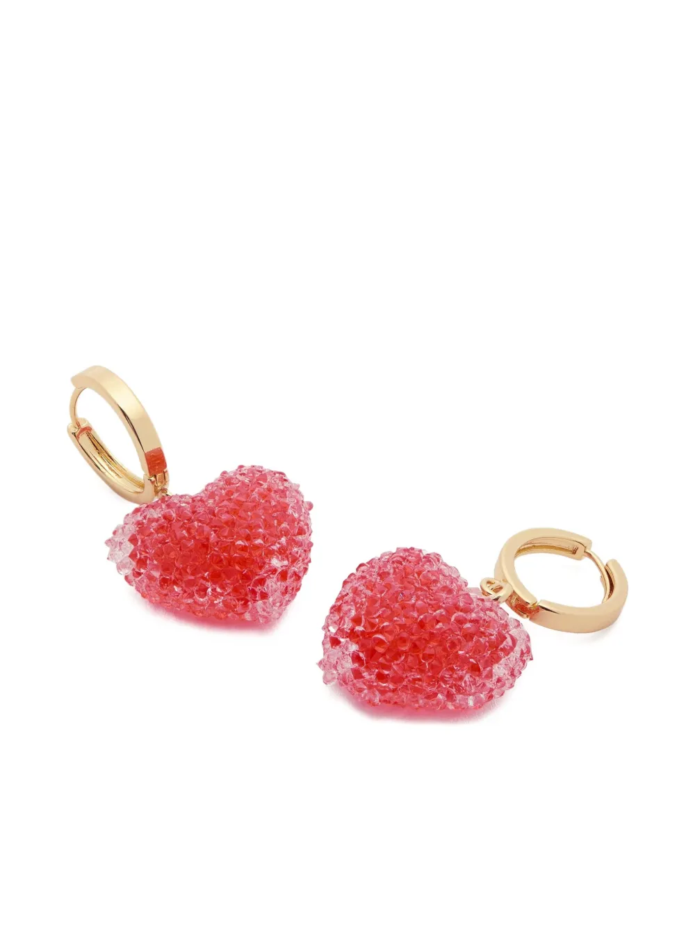 Crystal Haze Jelly Heart Earrings In Gold