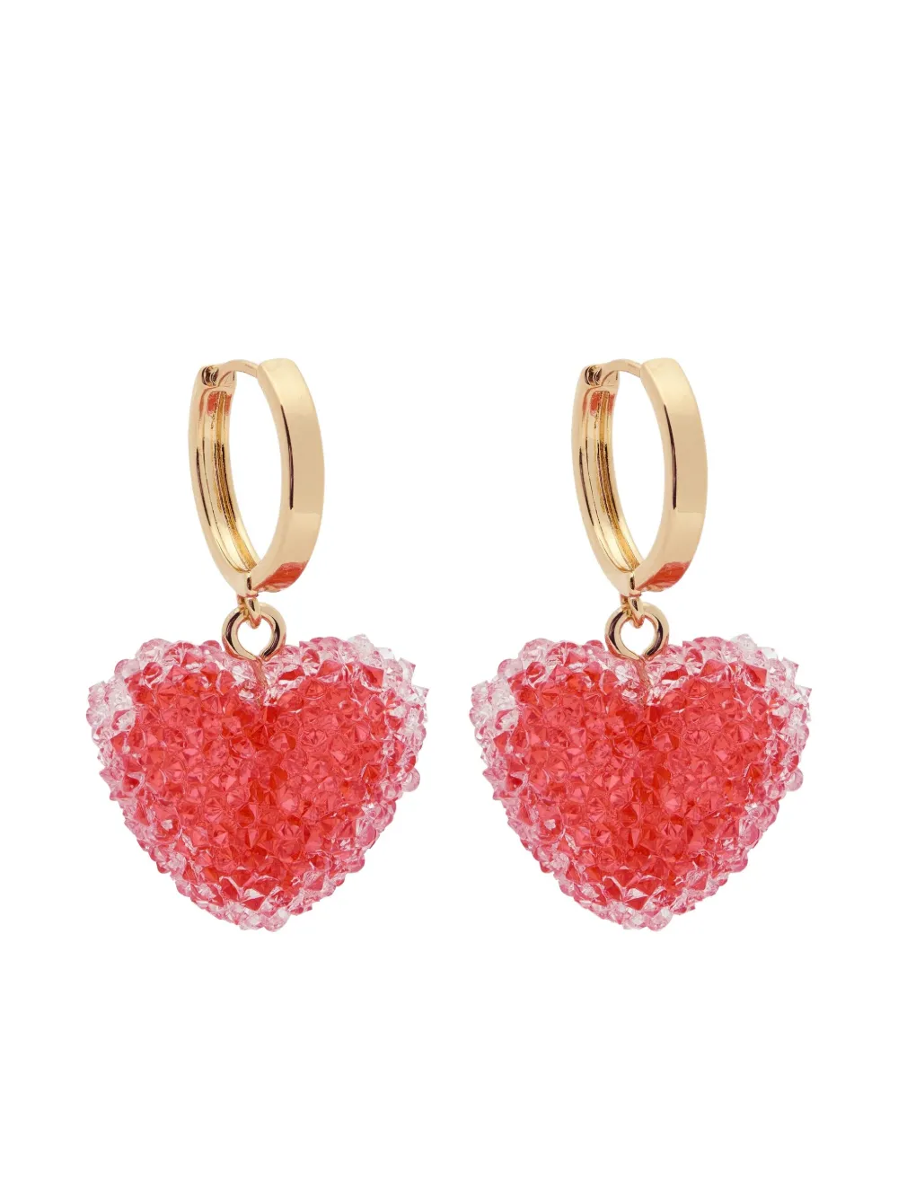 Crystal Haze Jelly Heart Earrings In Gold