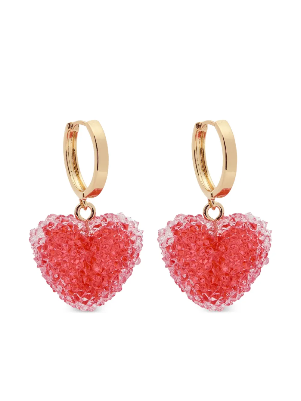 Crystal Haze Jelly heart earrings | Gold | Image 1