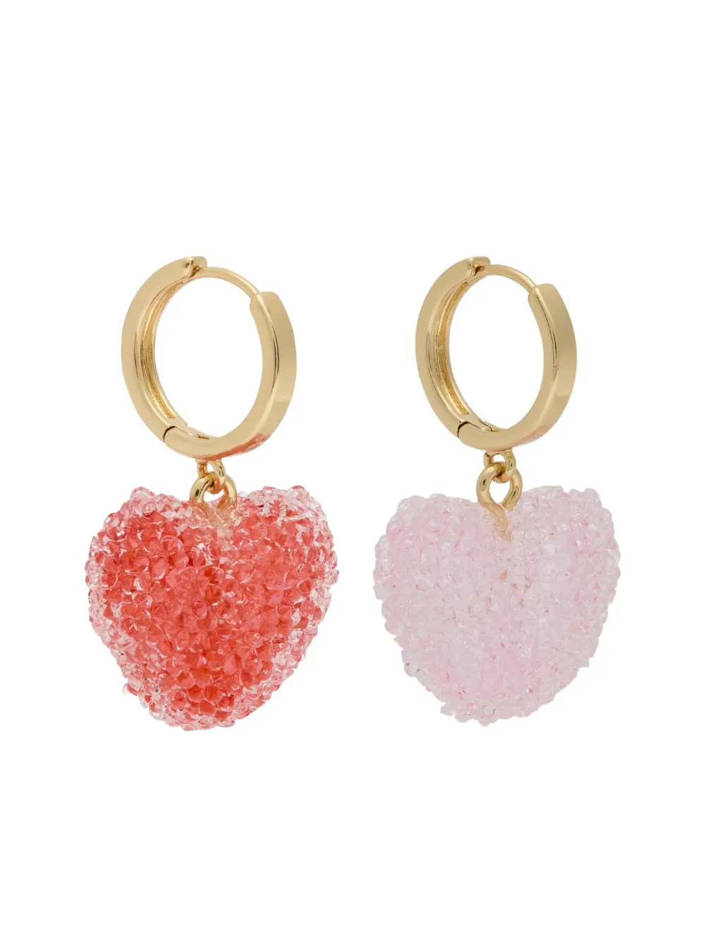 Crystal Haze Jelly Heart 18kt Gold-plated Hoop Earrings In Gold