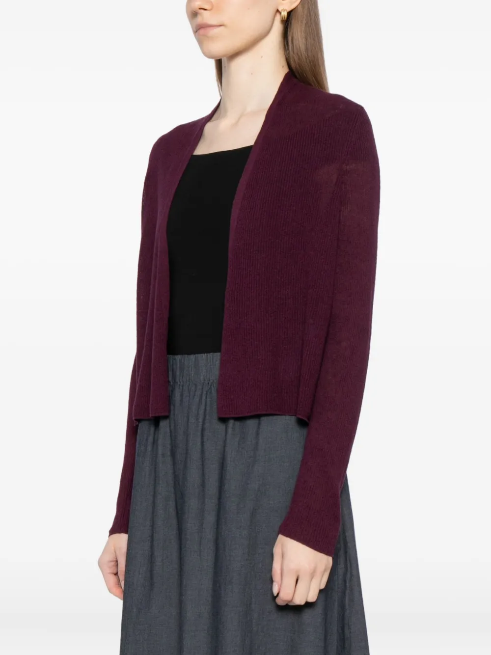 Eileen Fisher Single-breasted Cardigan In Purple