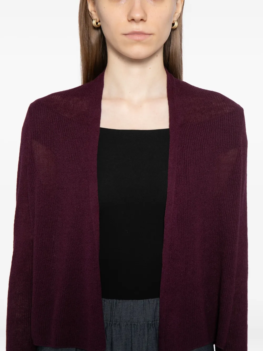 Eileen Fisher Single-breasted Cardigan In Purple