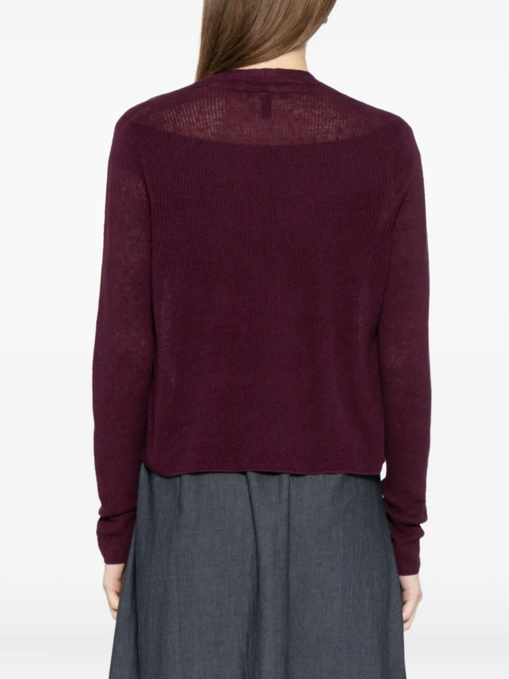 Eileen Fisher Single-breasted Cardigan In Purple