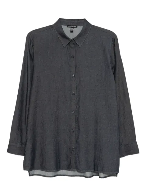 Eileen Fisher قميص قطن عضوي بأكمام طويلة