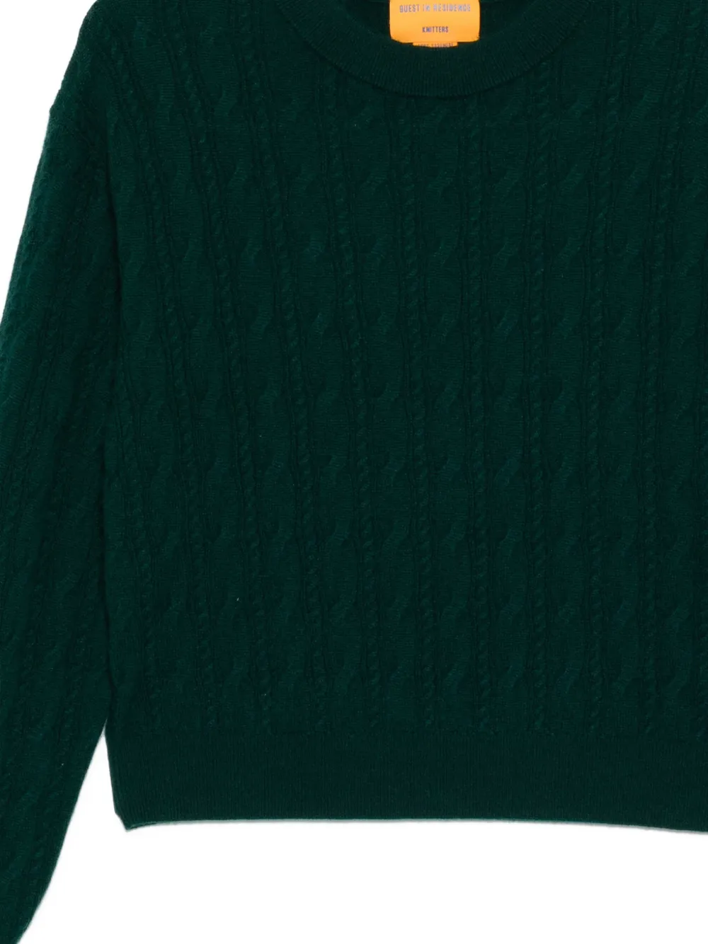 Guest In Residence Cable Collegiate sweater Groen