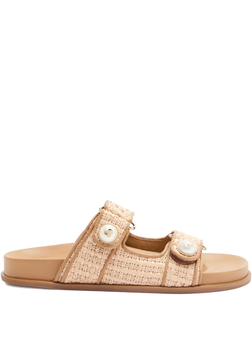 Jimmy Choo Fayence pearl-embellished sandals Neutrals