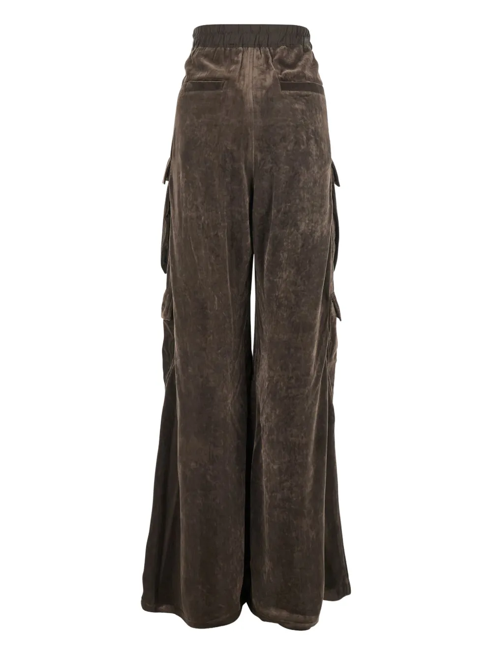 Rick Owens Fluwelen broek met cargo zak - Bruin