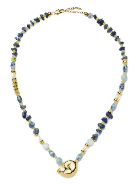 Missoma shell-pendant multi-beaded necklace