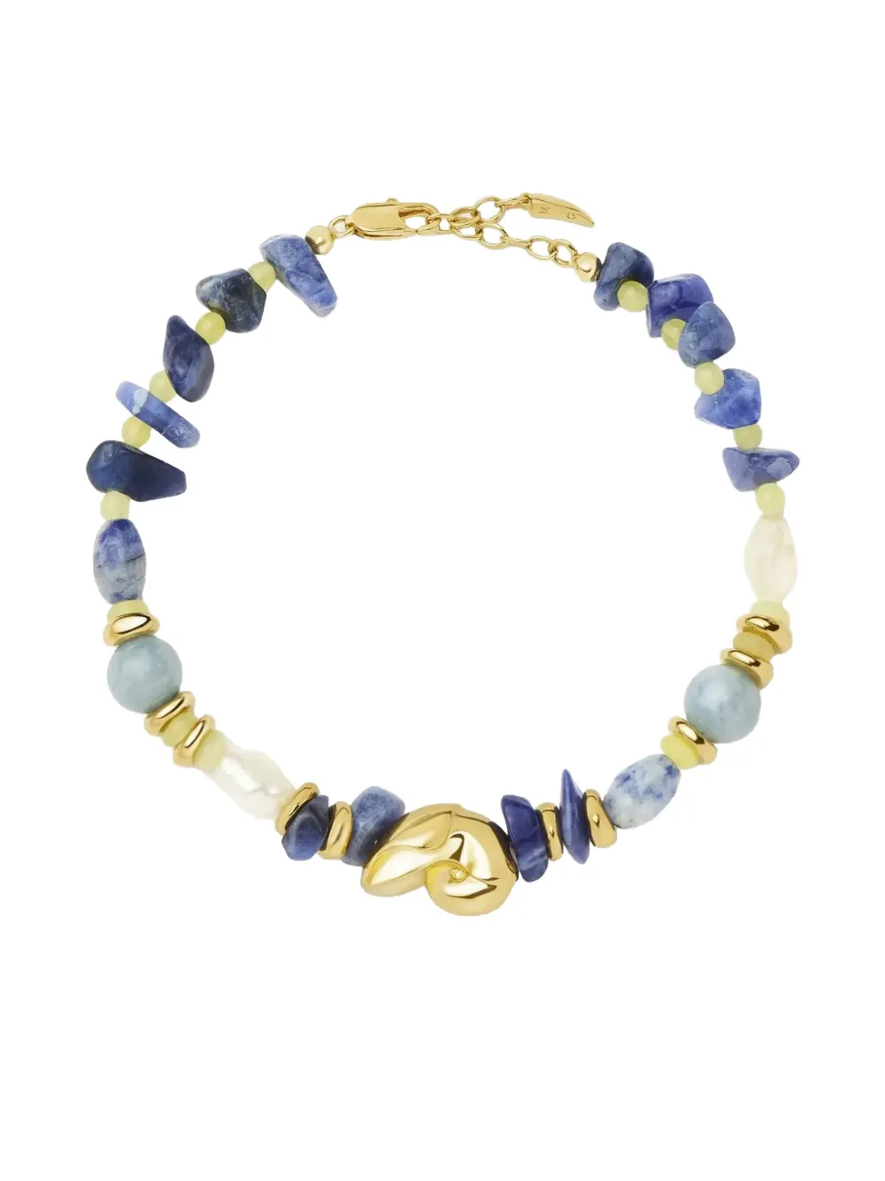 Missoma Shell Statement Multi Beaded Bracelet In Blue