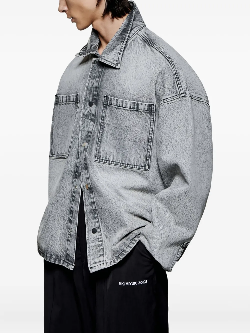 Mki Miyuki Zoku Pocket Denim Overshirt In Multi