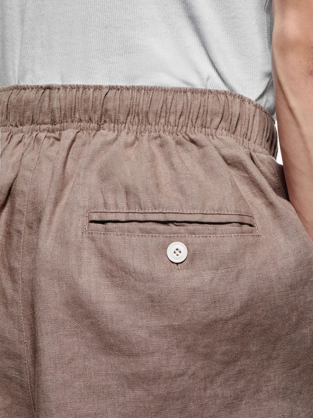 Mki Miyuki Zoku Drawstring Linen Shorts In Brown