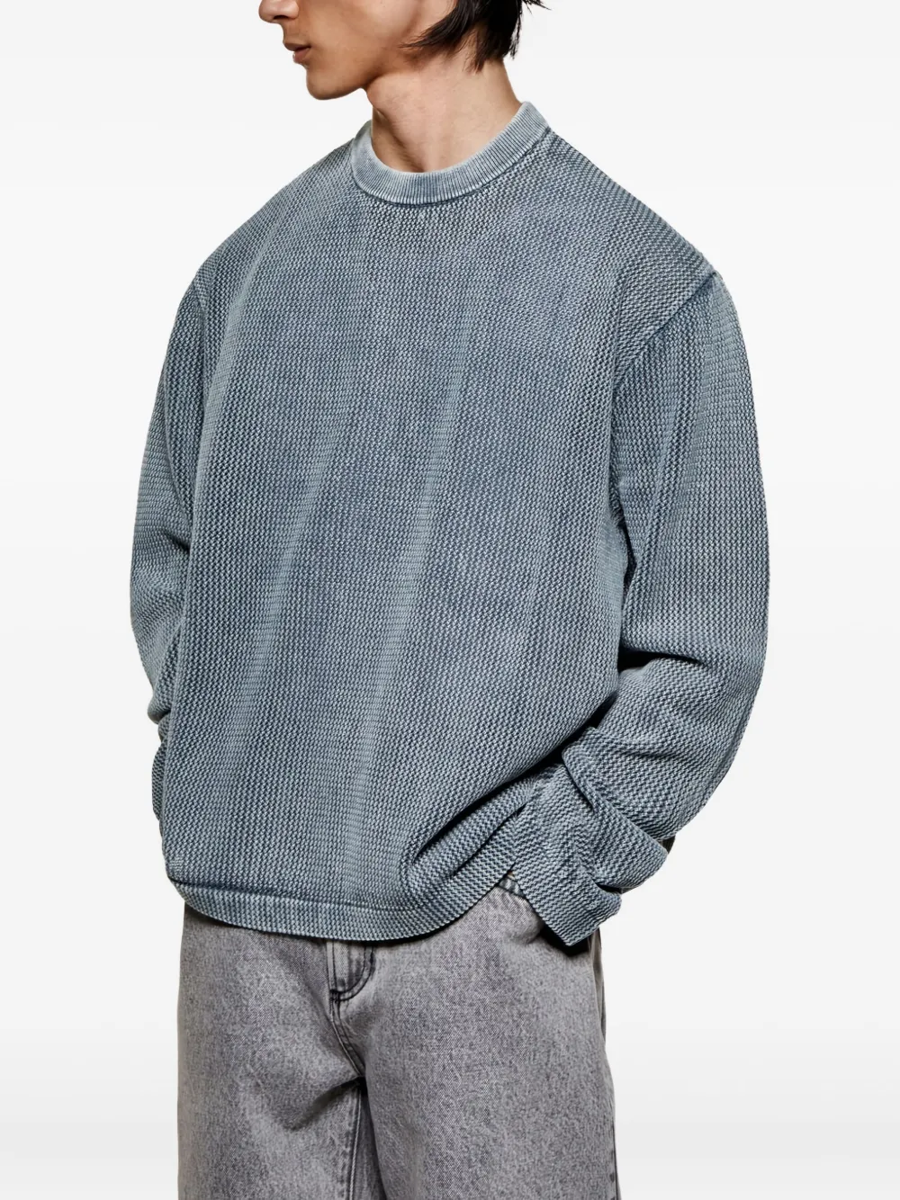 Mki Miyuki Zoku Pigment Loose Long-sleeve Sweater In Blue
