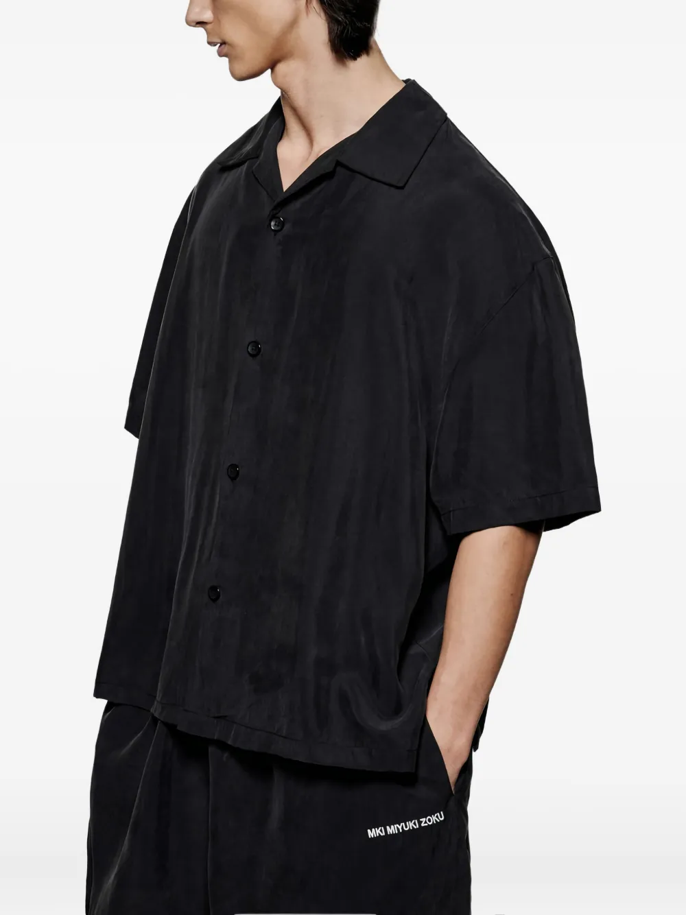 MKI Miyuki Zoku sandwash short-sleeve shirt - Schwarz