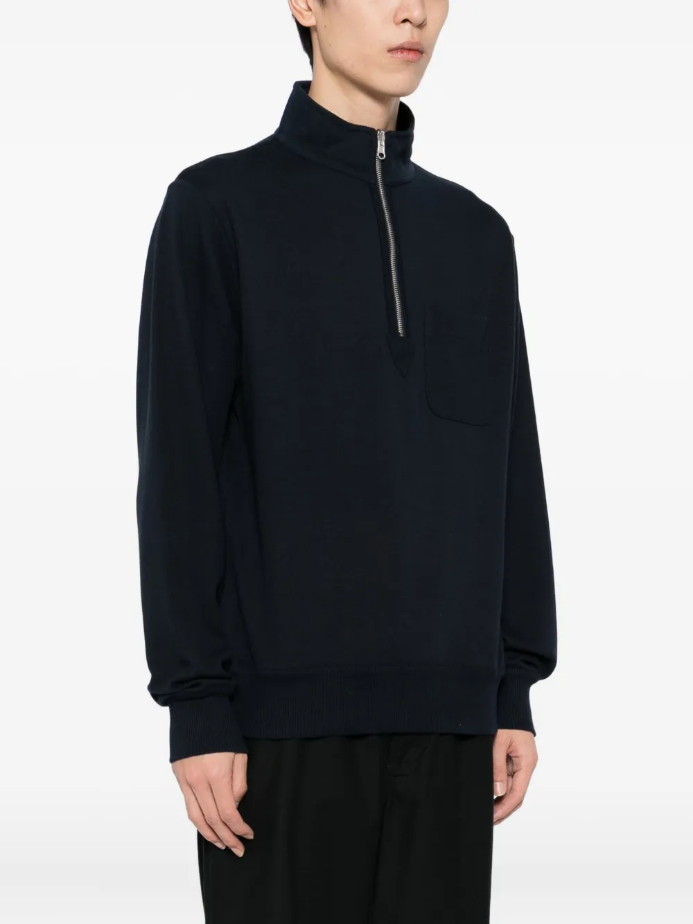Oliver Spencer 1/4 Zip Reverse Sweatshirt In Animal Print