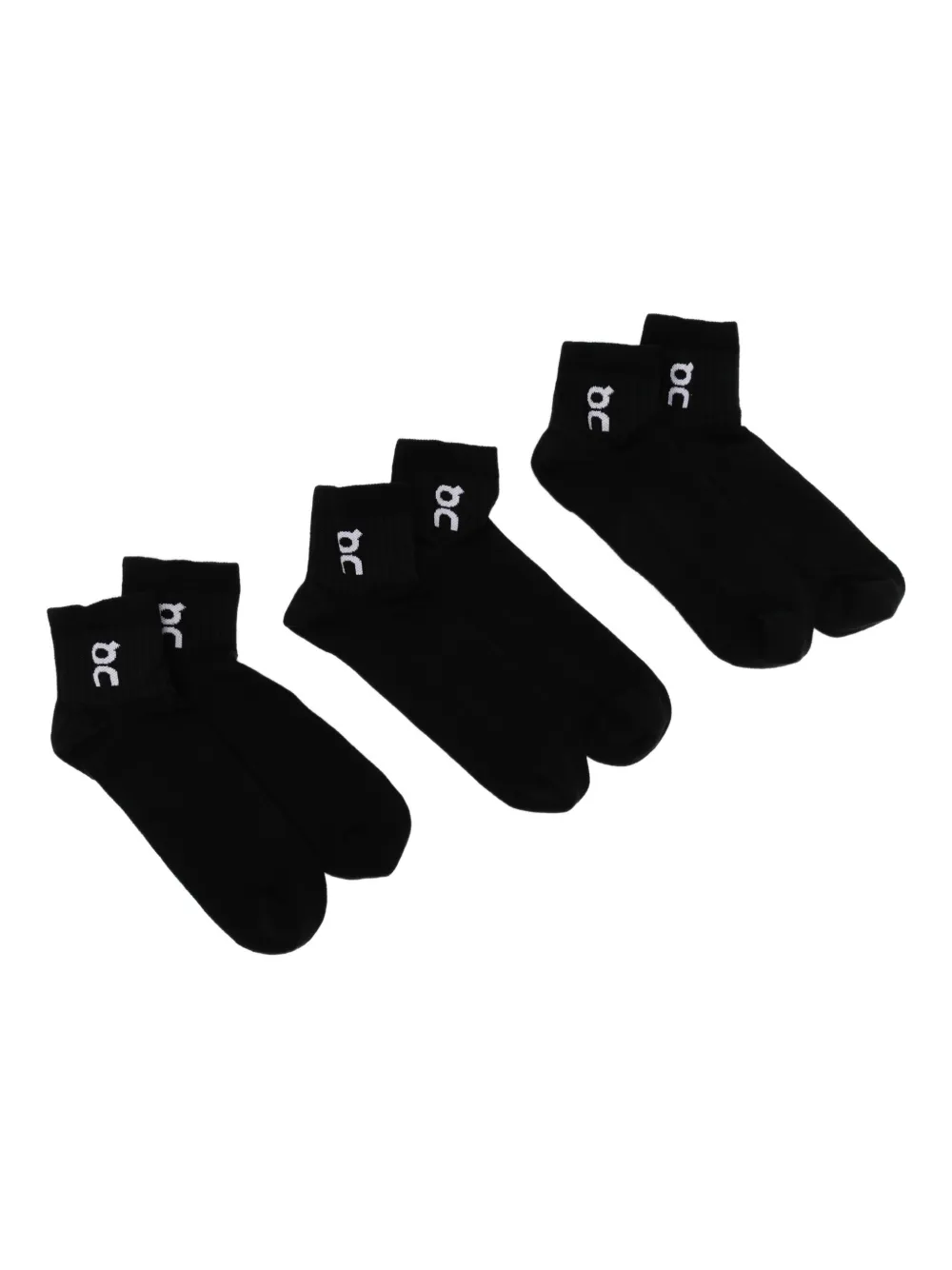 On Running logo-print socks (set of three) | Black | Image 1