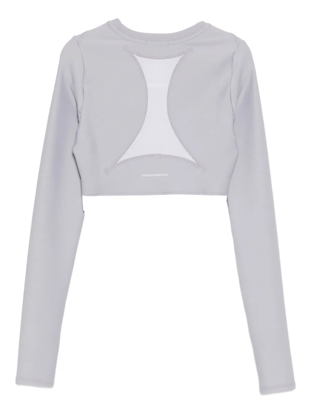 On Running Train Long- Sleeved Crop Top In Purple