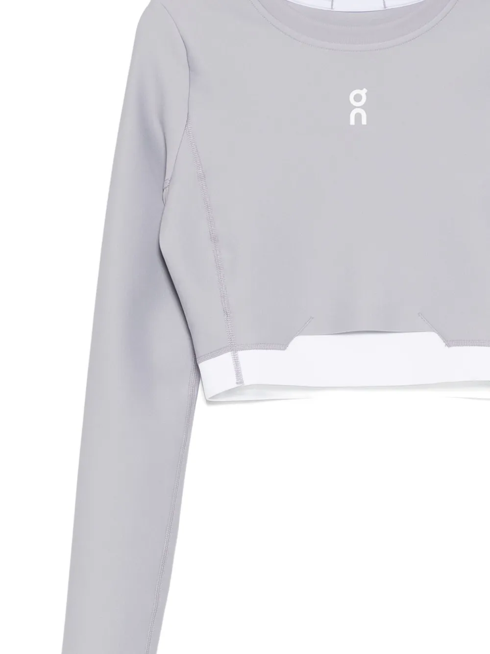 On Running Train Long- Sleeved Crop Top In Purple