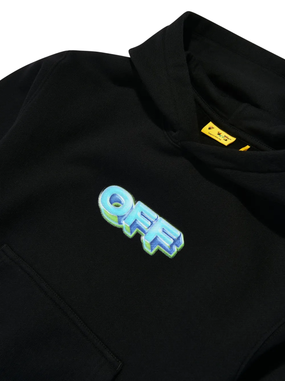 Off-White Kids Hoodie met logoprint Zwart