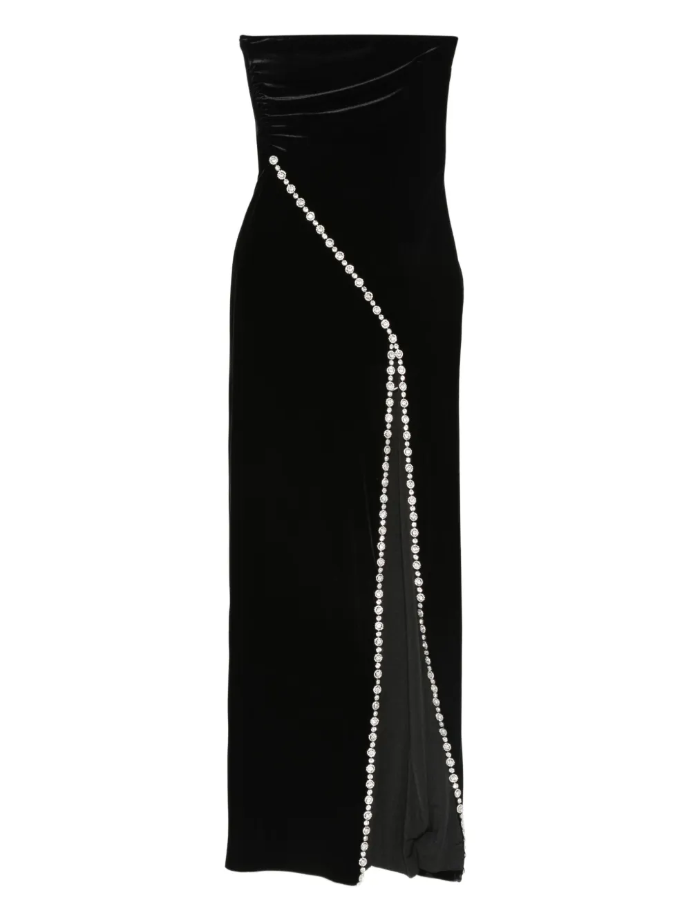 NISSA crystal-embellished velvet maxi dress | Black | Image 1