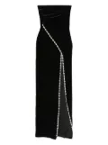 NISSA crystal-embellished velvet maxi dress - Black
