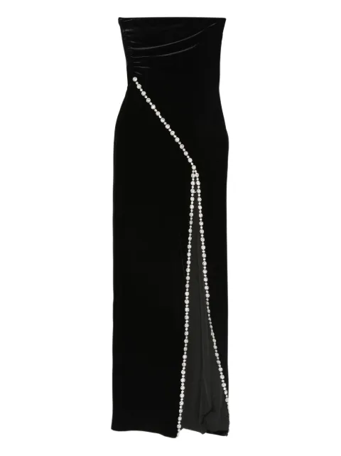 NISSA crystal-embellished velvet maxi dress