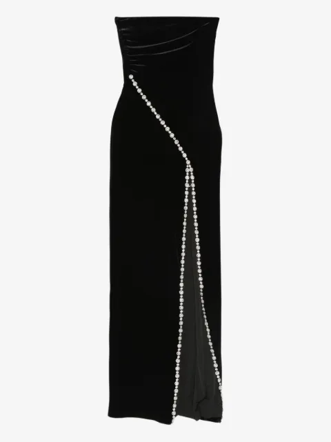 NISSA crystal-embellished velvet maxi dress