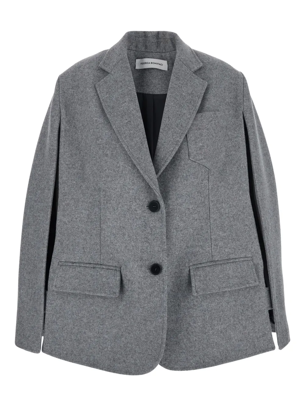 Federica Bombaci split-sleeve wool jacket | Grey | Image 1