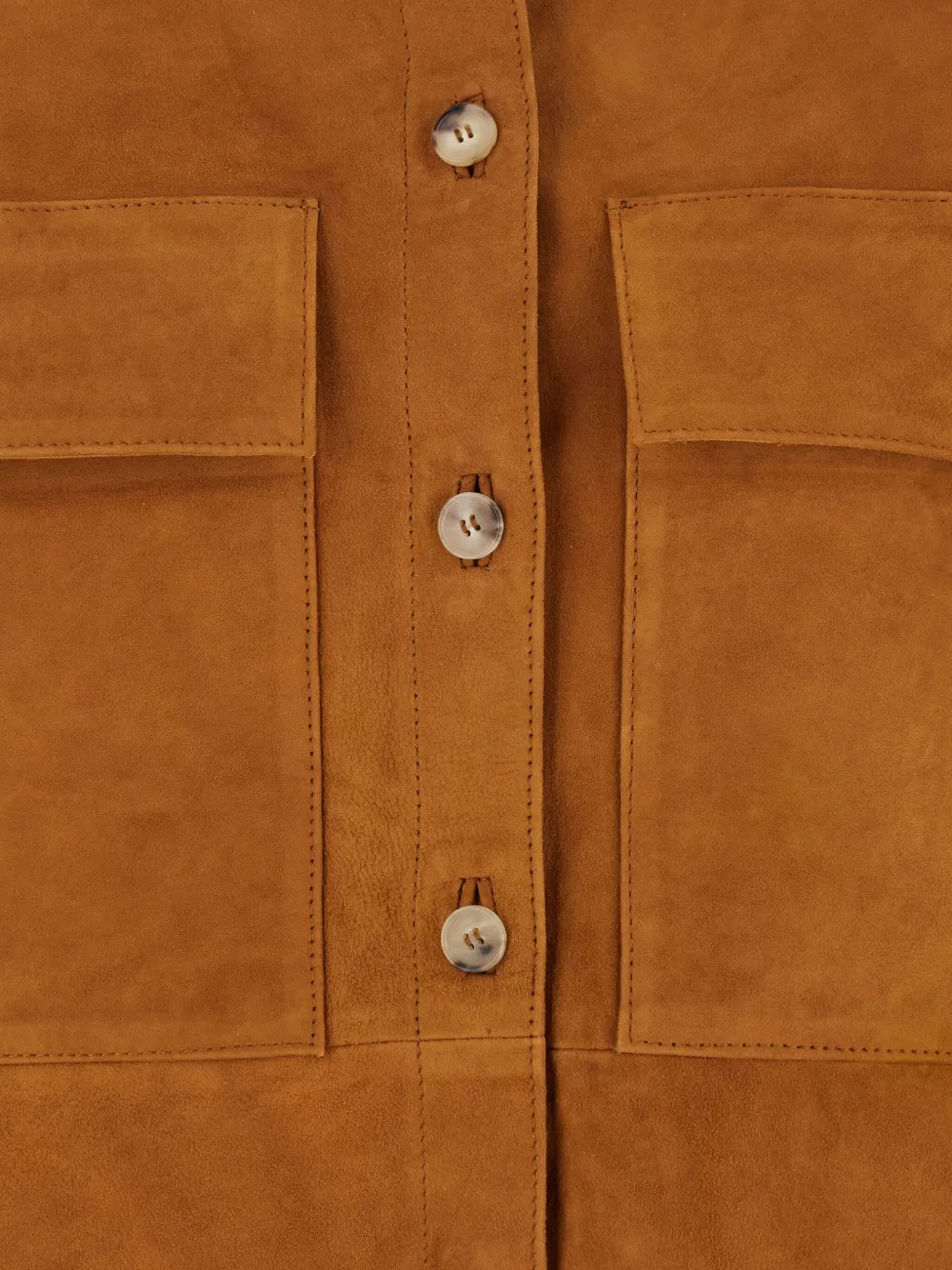 Tela Brown Jacket With Classic Collar In Suede Woman In Brown